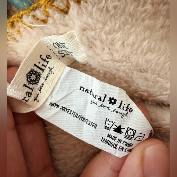 Natural Life 2-in-1 Cozy Shawl Scarf Warm Fuzzy Blue Green Floral One size - Picture 6 of 10